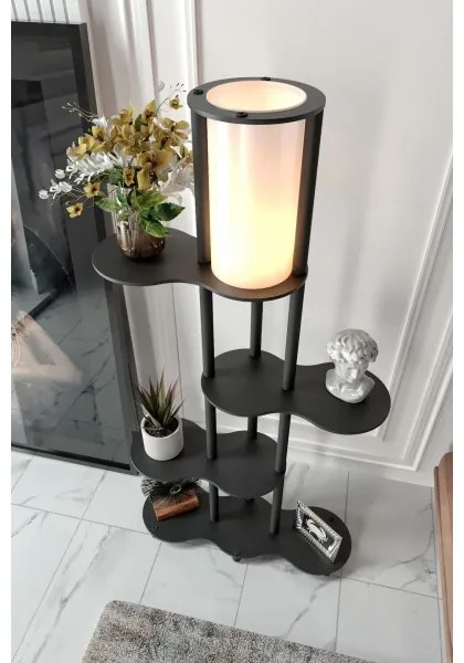 Állólámpa polcokkal NOTO 1xE27/40W/230V fekete