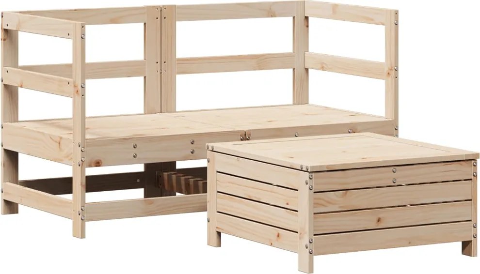 vidaXL 3 részes tömör fenyőfa kerti kanapészett