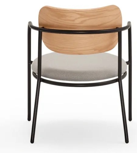 Szürke fotel tölgyfa dekorral Eclipse - Teulat