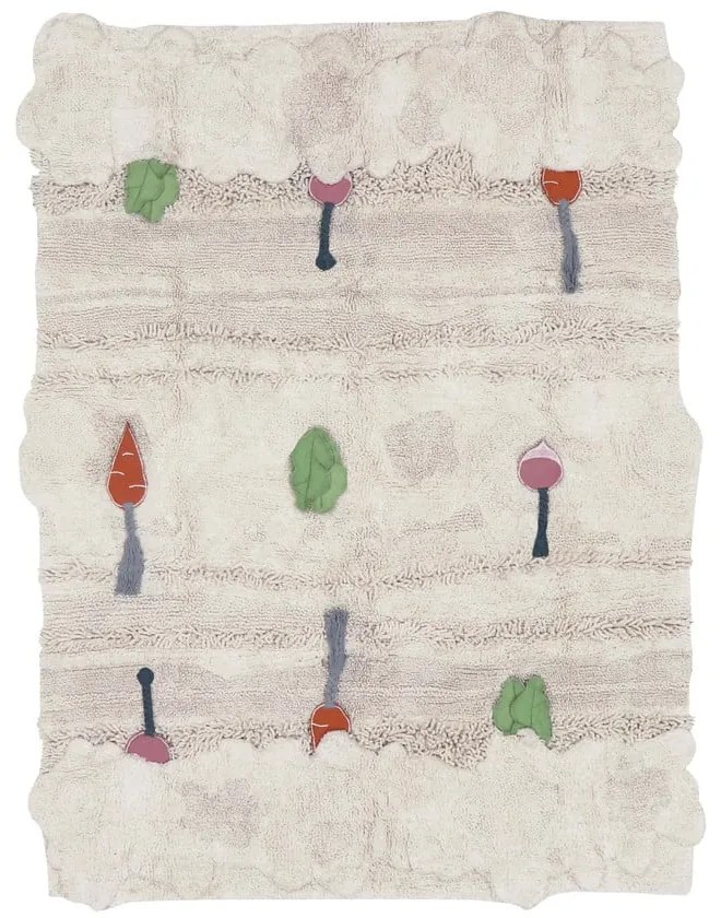 Krémszínű pamut gyerek játszószőnyeg 120x160 cm Veggie Garden – Lorena Canals