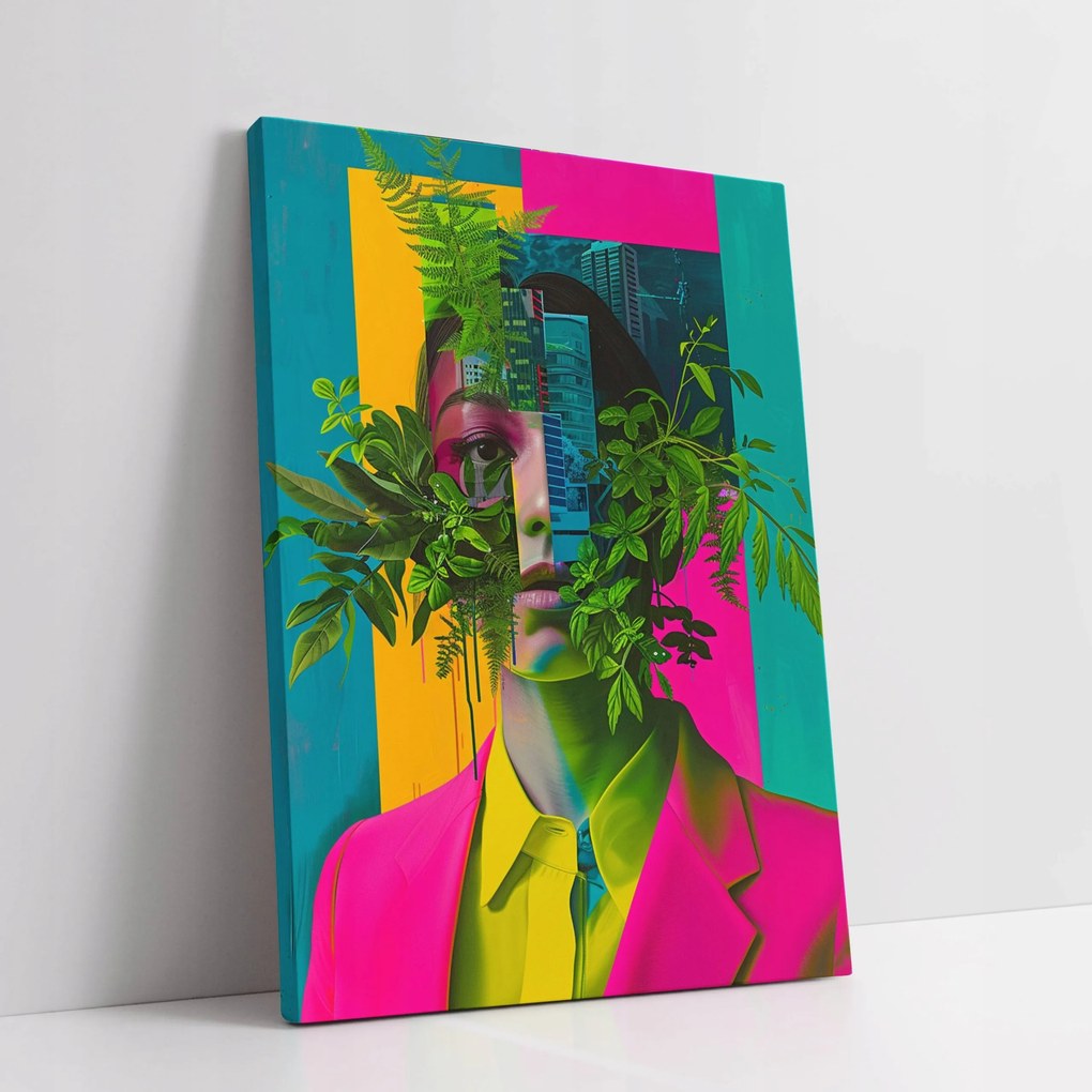 Vászonkép Nő növények absztrakt otthon nappali szoba 45x60