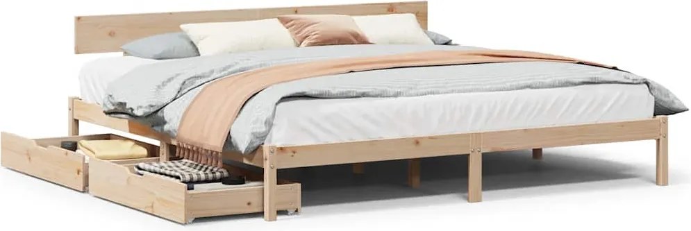 vidaXL tömör fenyőfa ágy matrac nélkül 200 x 200 cm