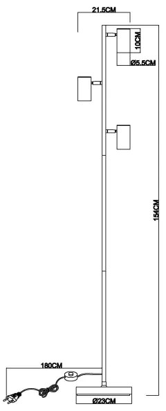Globo 57911SSA - Állólámpa ROBBY 3xGU10/5W/230V