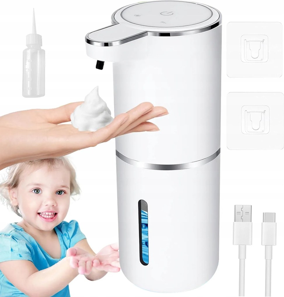 Érintésmentes Folyékony Szappan Adagoló 380ml Automatikus Diszpenzátor Nagy Usb Ir