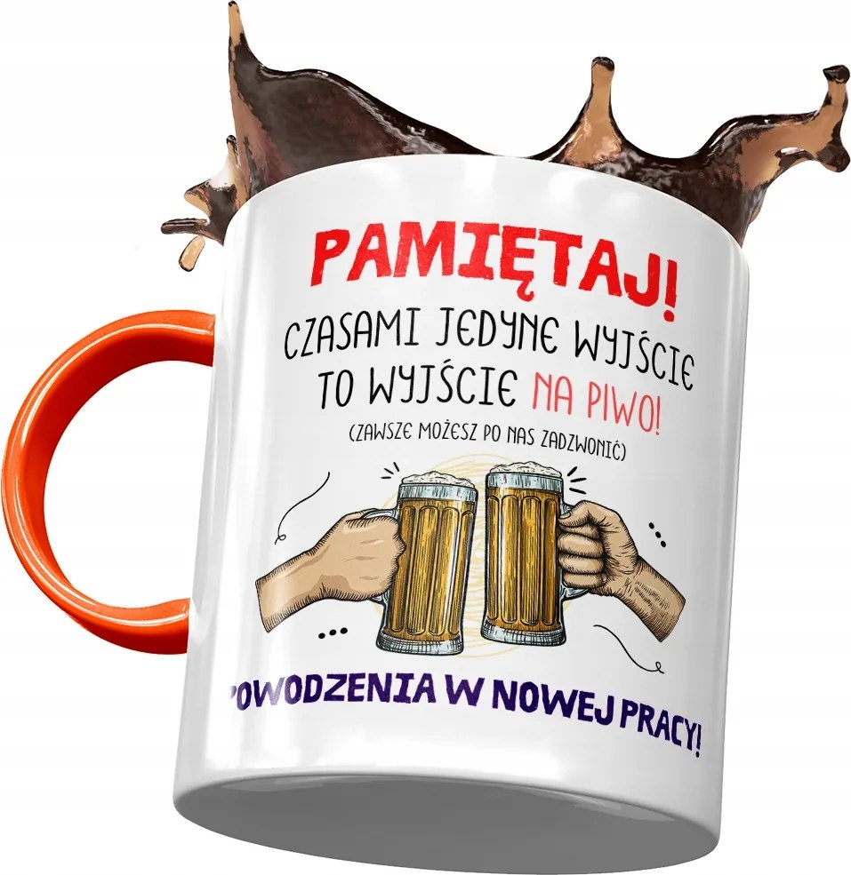 Narancssárga bögre Búcsú a munkából Ajándék Nyomtatott Fotóval