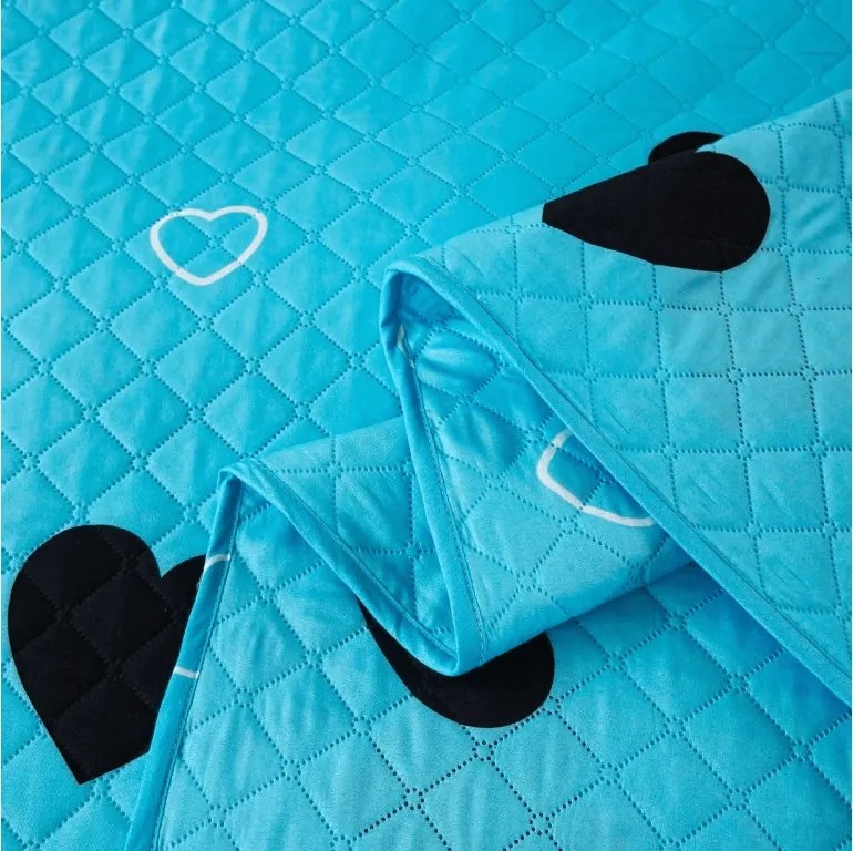 Ágytakaró CORAZON kék Méret: 170 x 210 cm