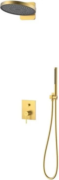 AREZZO design ELEGANT Falsík alatti zuhanyszett falon belüli egységgel, szálcsiszolt arany