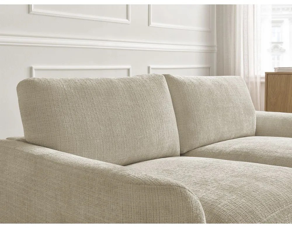 Bézs zsenília sarokkanapé (jobb oldali-heverő résszel) Leonore – Bobochic Paris