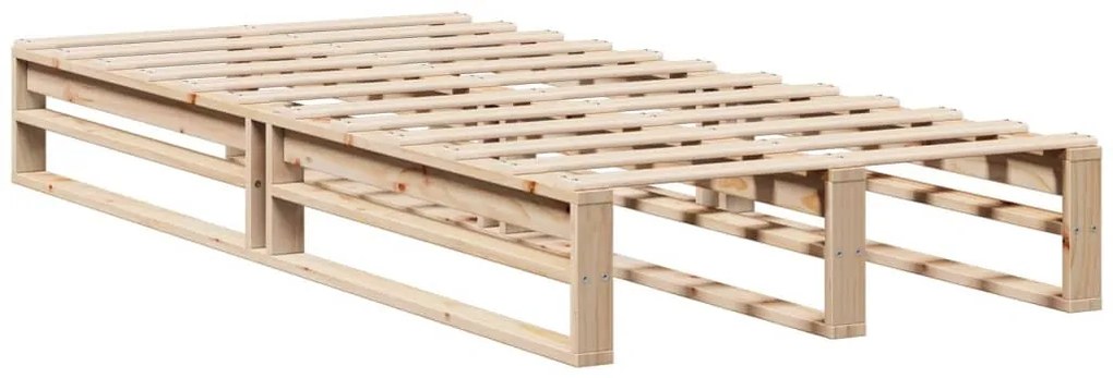 vidaXL tömör fa könyvespolcos ágy matrac nélkül 100 x 200 cm