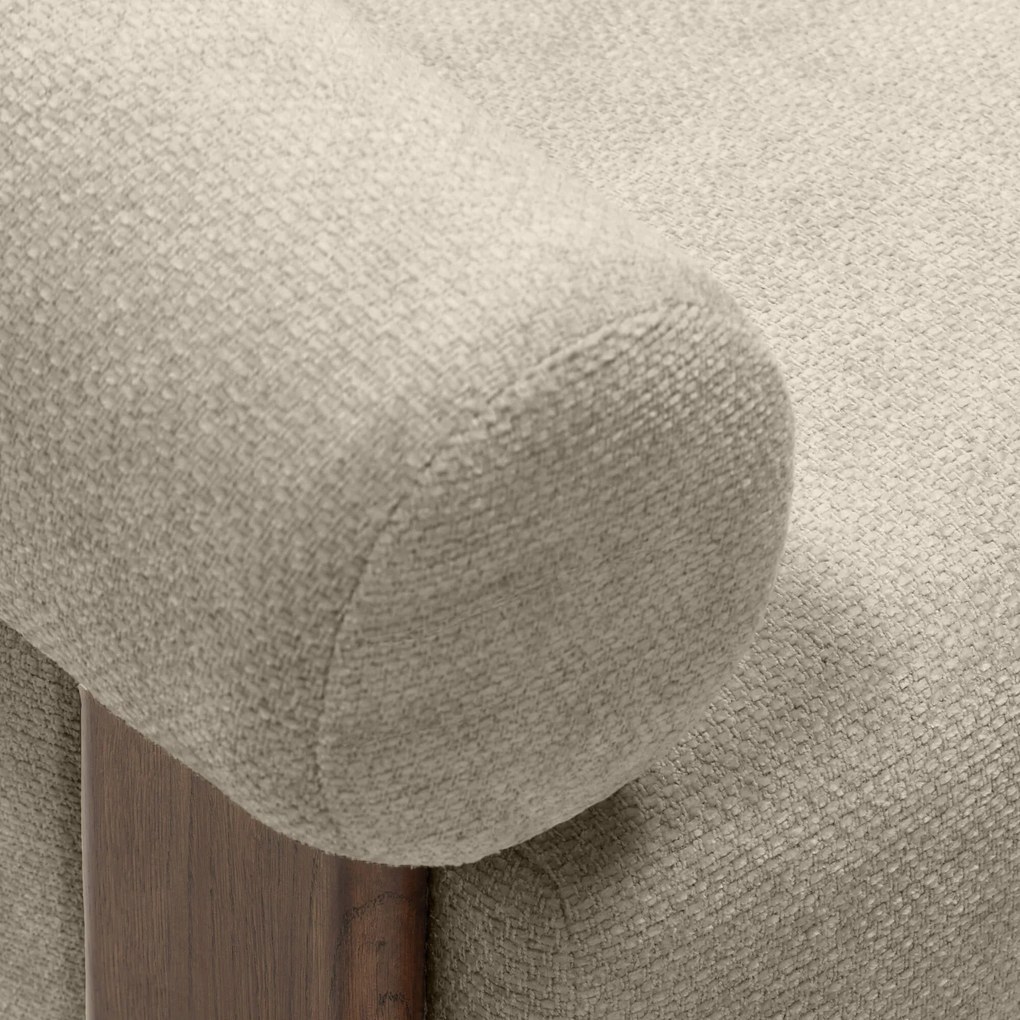 Bézs design fotel KOKEI ALIA, dió színű dekor