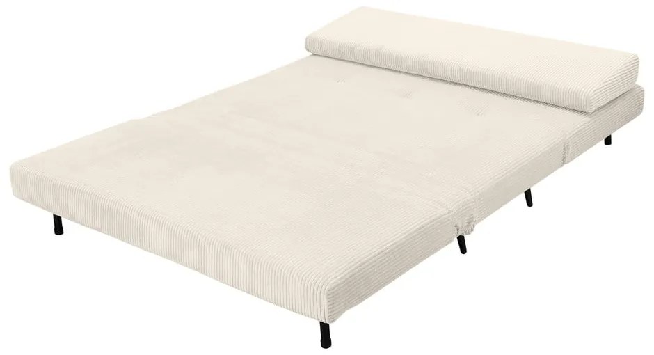 Krémszínű kordbársony kinyitható kanapé 140 cm Mallory – Støraa