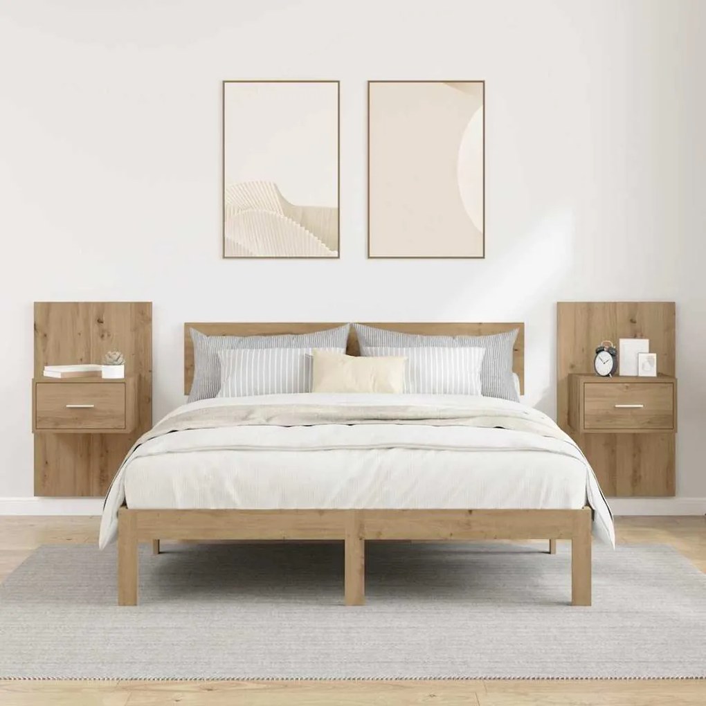 Ágyat tartó szekrény 2 pcs kézműves tölgy 48.5 x 32.5 x 80 cm