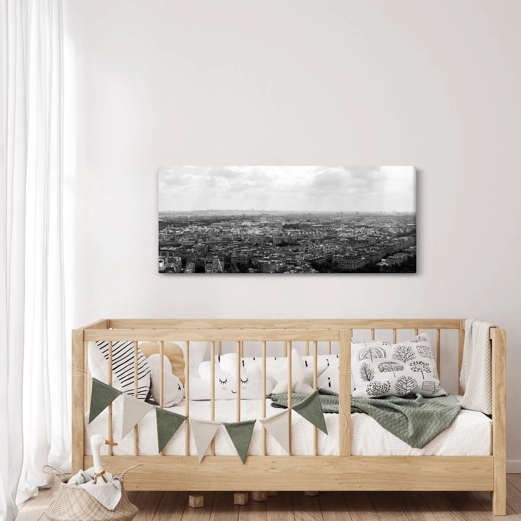 Kép - Házak háztetői Párizsban (120x50 cm)