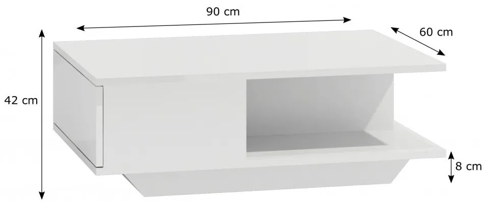 Denver dohányzóasztal, fehér