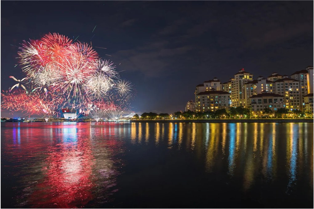 A szingapúri tűzijáték képe (90x60 cm)