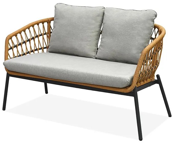 Kerti Ülőgarnitúra, Fém + Polyrattan, Barna. AZ-L1880 NAT