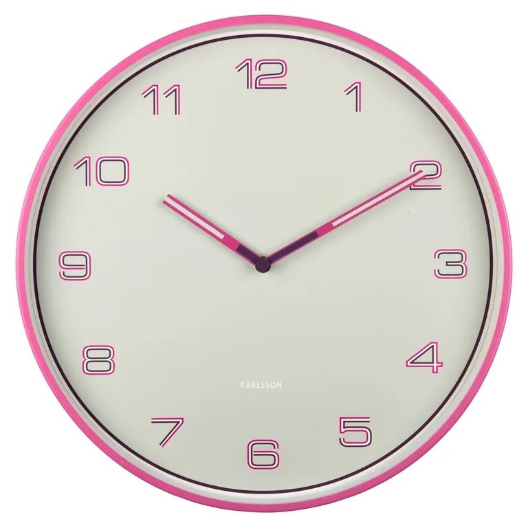 Karlsson 6013BP dizájner falióra, rózsaszín, átmérő: 40 cm