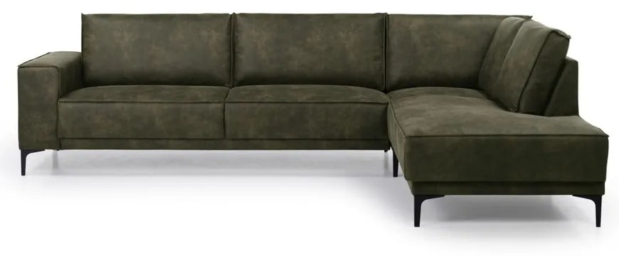 Zöld bőrutánzat sarokkanapé (jobb oldali) Copenhagen – Scandic