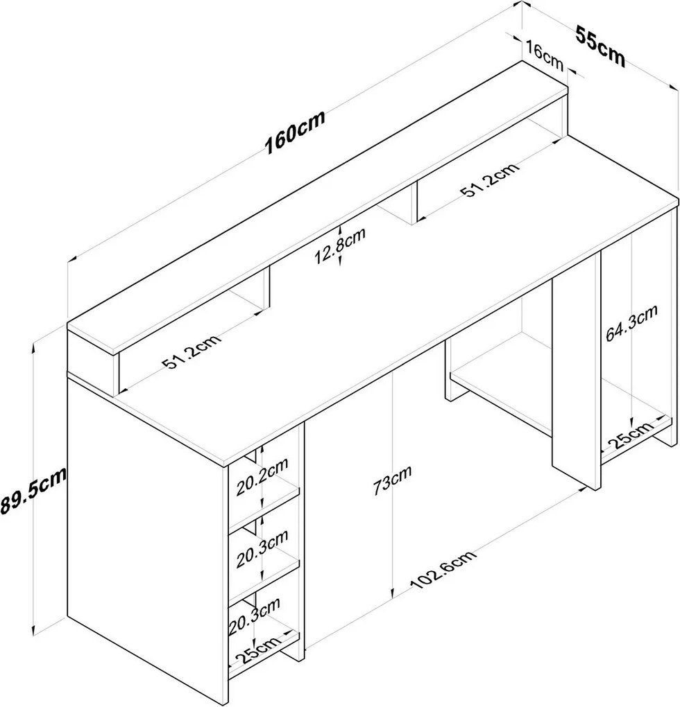 Hamin Walnut and Anthracite íróasztal