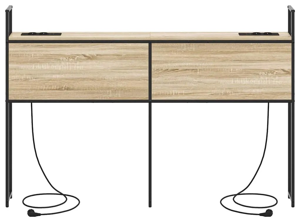 Tárolós Fejtámla Töltő Állomással sonoma tölgy 150 cm Faanyag