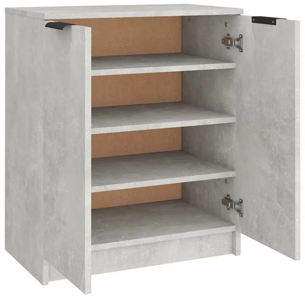 betonszürke szerelt fa cipősszekrény 59 x 35 x 70
