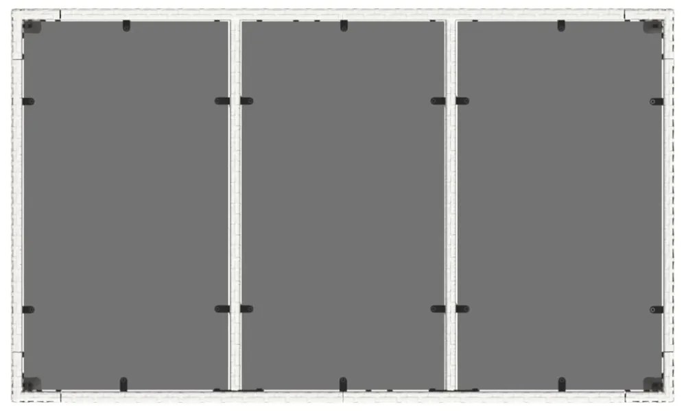 fehér polyrattan üveglapos kerti asztal 150 x 90 x 75 cm