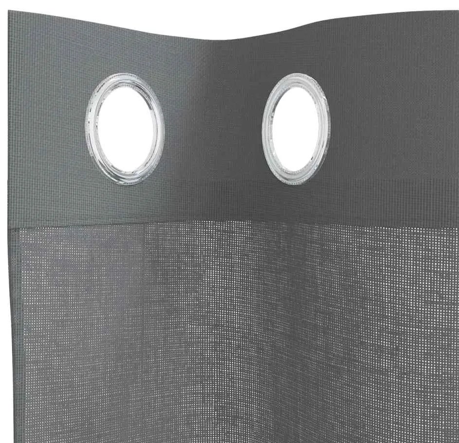 2 db sötétszürke fátyolfüggönyök rojtokkal 140x260 cm