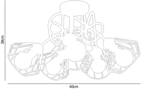 Felületre szerelhető csillár CEED 5xE27/60W/230V