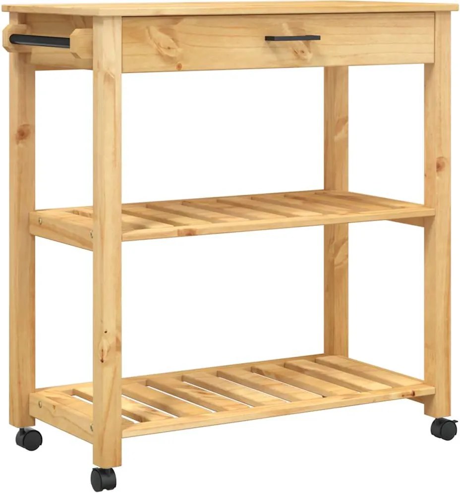 vidaXL MONZA tömör fenyőfa konyhai kocsi 84 x 40 x 88,5 cm