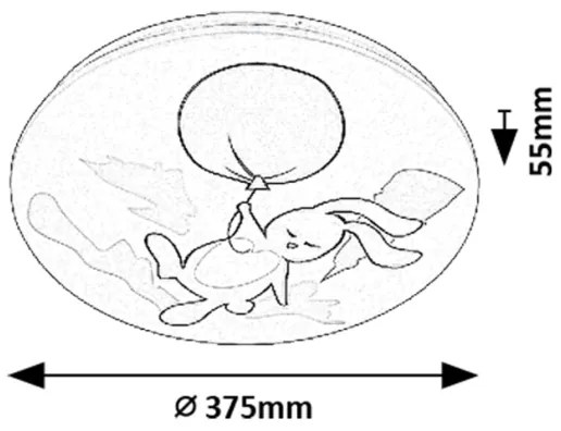 Rabalux 71409 - LED Gyermek mennyezeti lámpa HOPPLY LED/24W/230V 3000K
