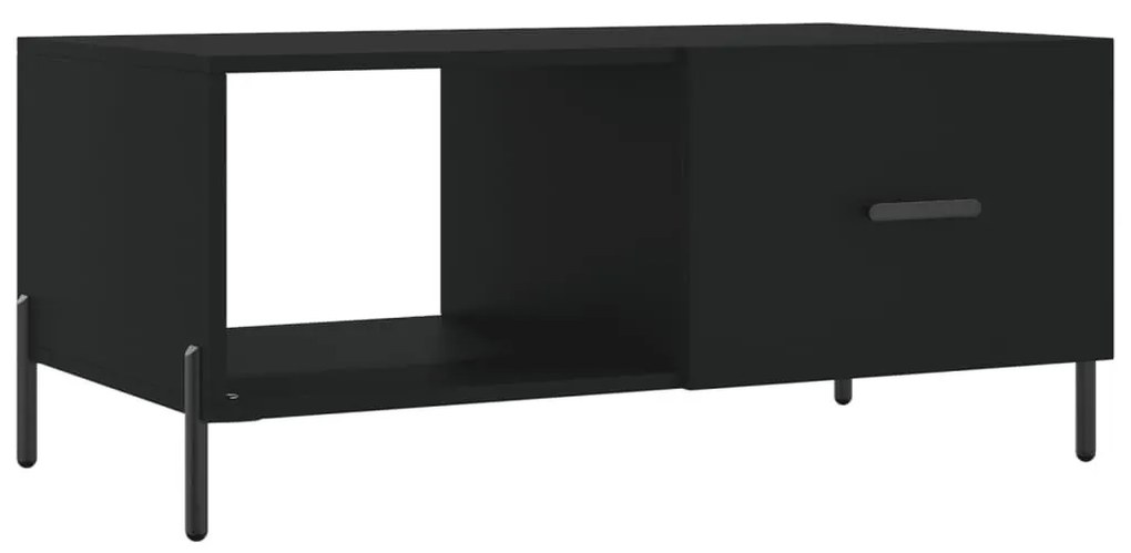 Fekete szerelt fa dohányzóasztal 90 x 50 x 40 cm