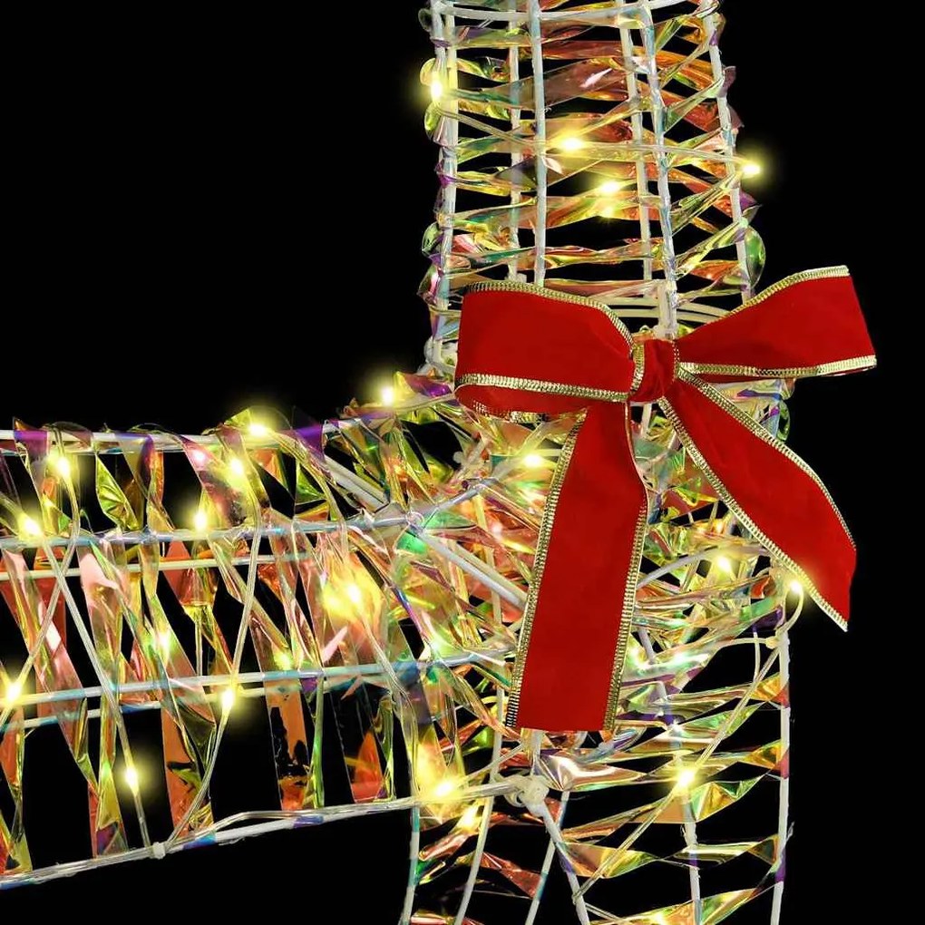 Rénszarvas húzta szán Meleg fehér 70 x 26 x 128.5 cm PET