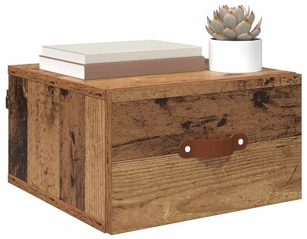 Fali éjjeli szekrény Öreg fa 35 x 35 x 20 cm Faanyag