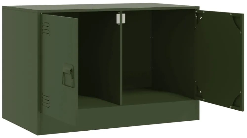 2 db olívazöld acél TV-szekrény 67 x 39 x 44 cm