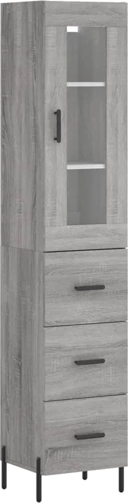 vidaXL szürke sonoma szerelt fa magasszekrény 34,5 x 34 x 180 cm