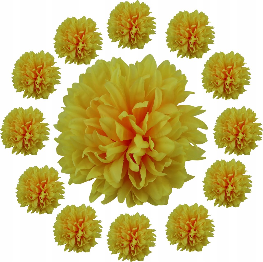 Krizantém Termék Nagy Mesterséges Sárga 20 x 10 cm RT6423-M38 12 db