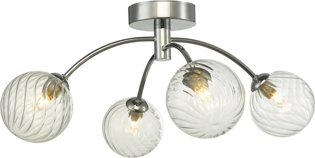 Dar lighting modern mennyezeti lámpa izzy csiszolt króm átlátszó darizz0450-03