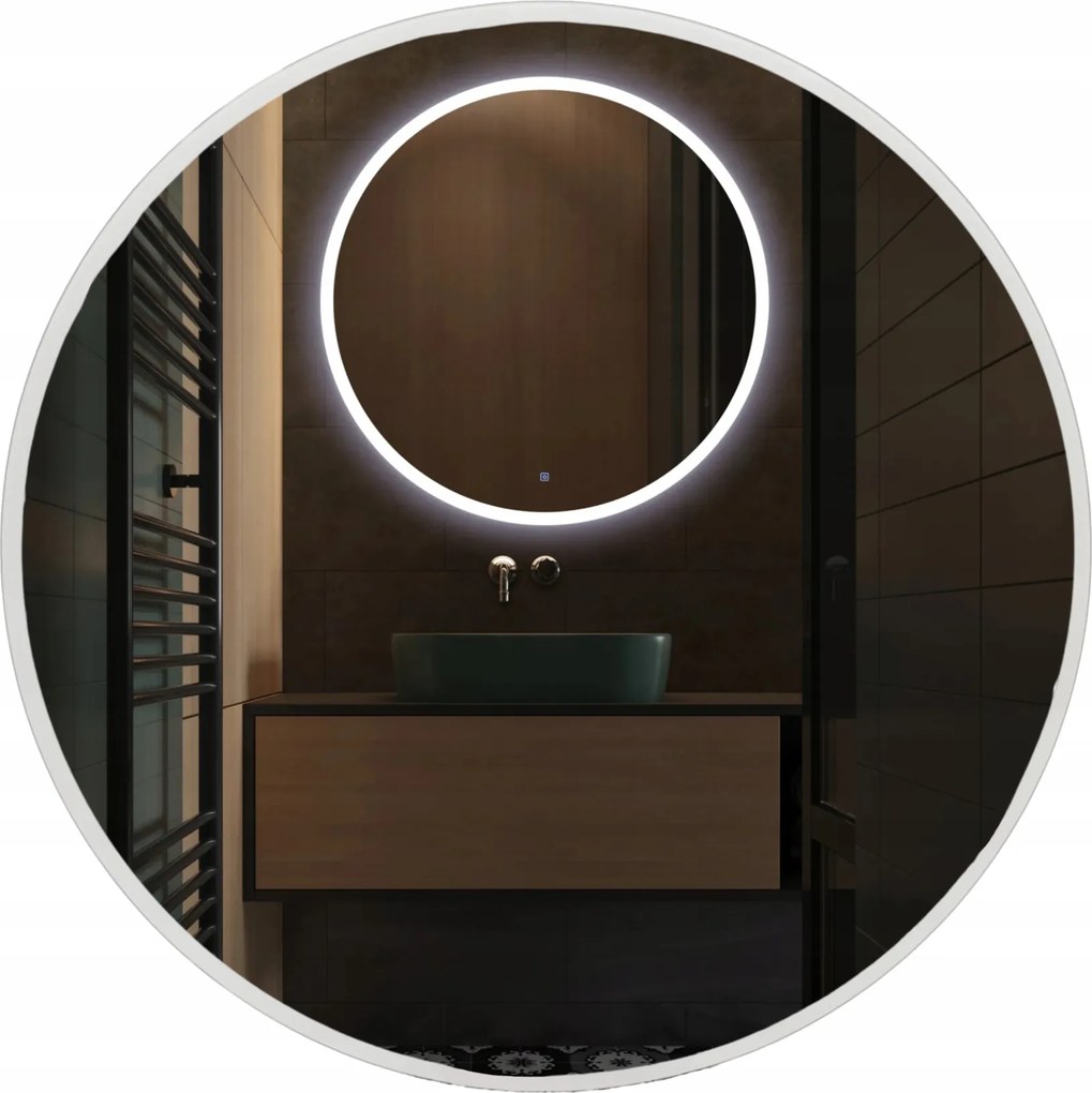 Balneo Led-es Megvilágított Tükör 60 cm Fürdőszobai Fali Kerek Moon