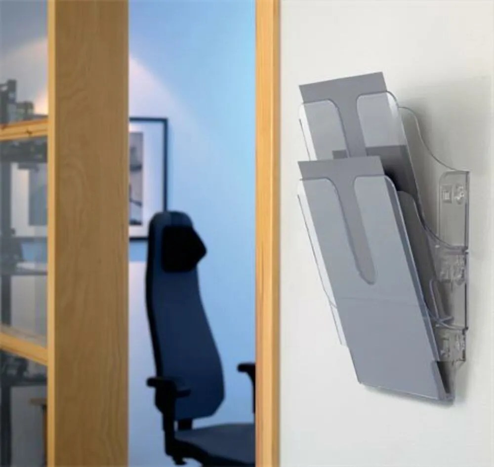 Prospektustartó, fali, álló, A4, DURABLE FLEXIPLUS 2, áttetsző (DB1709008400)