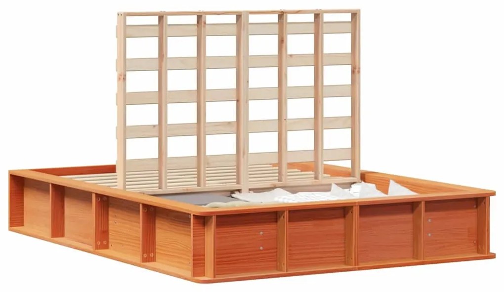 Ágykeret tárolóval Viaszbarna 120 x 190 cm faszínű