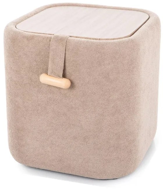 Nap bársony puff - sötétbézs