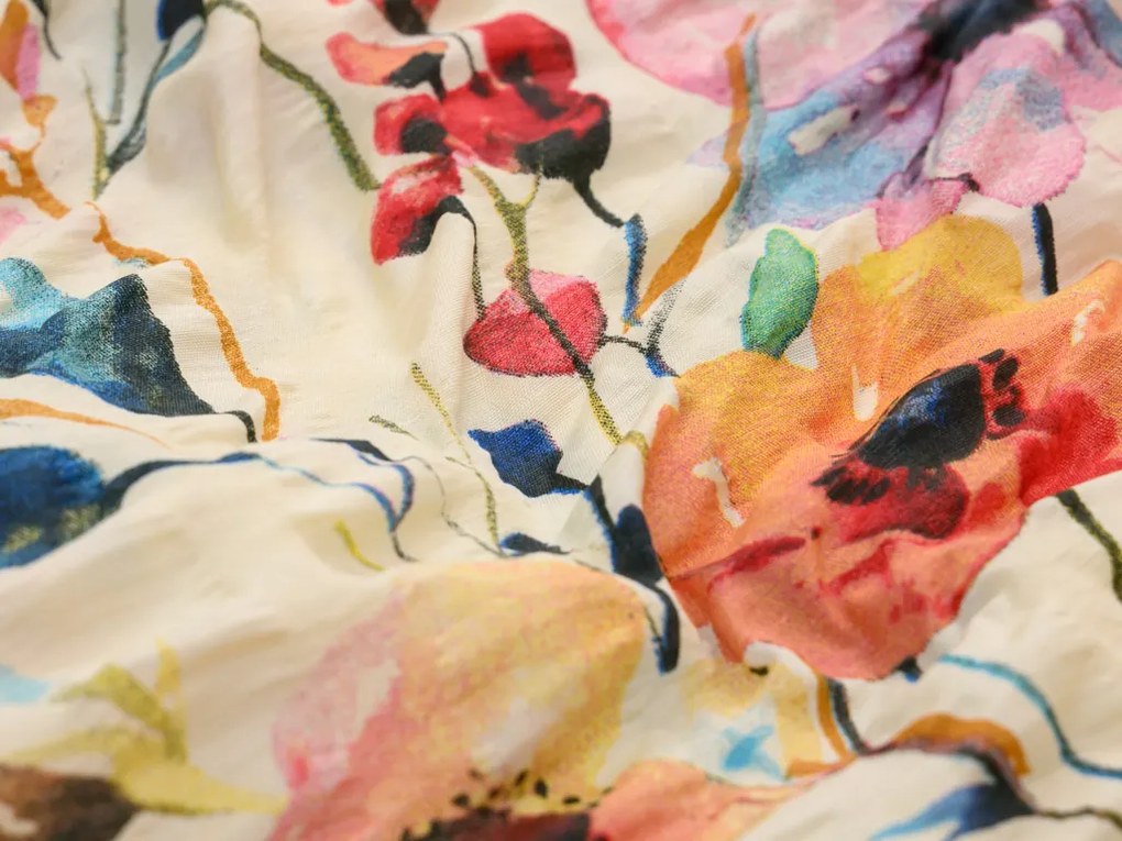 Krepp ágynemű FLOREEN krémszínű Ágyneműhuzat mérete: 70 x 90 cm | 140 x 200 cm