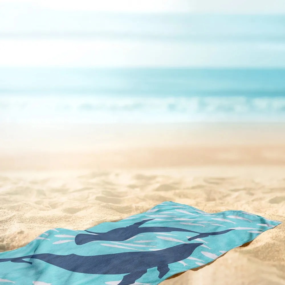 Kék strandtörölköző 90x180 cm Dolphin – DecoKing