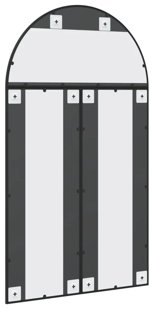 fekete ívelt vas fali tükör 80x140 cm