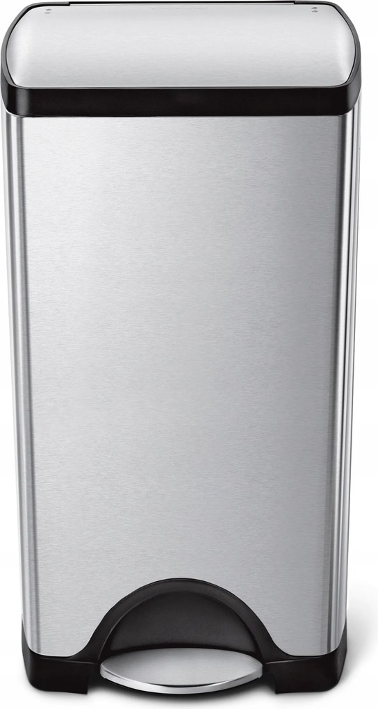 simplehuman Trash Téglalap alakú Pedálos Szemeteskosár 30 l Acél Ezüst