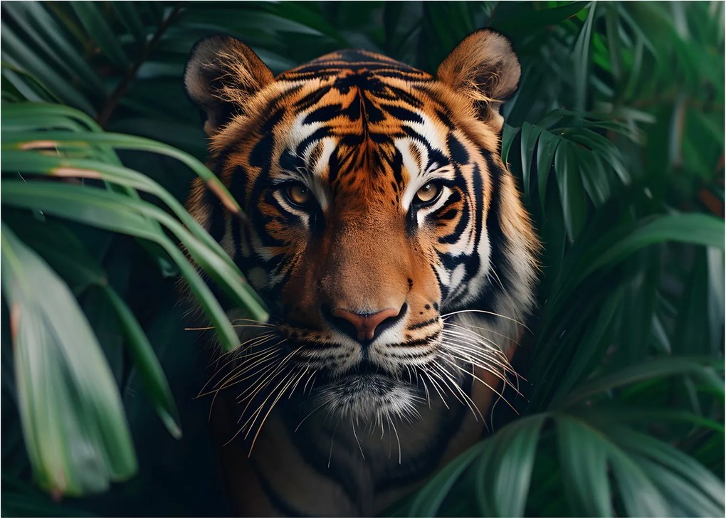 Kép - Egy tigris portréja a dzsungelben (70x50 cm)