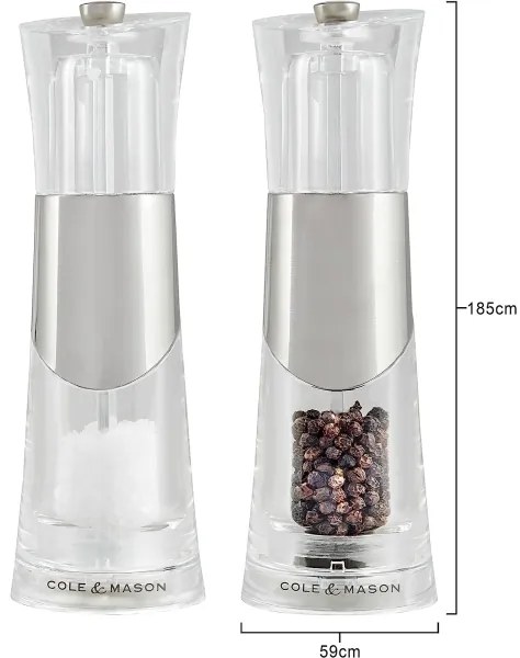 Cole&Mason - Só- és borsdaráló készlet BOBBI 2 db 18,5 cm