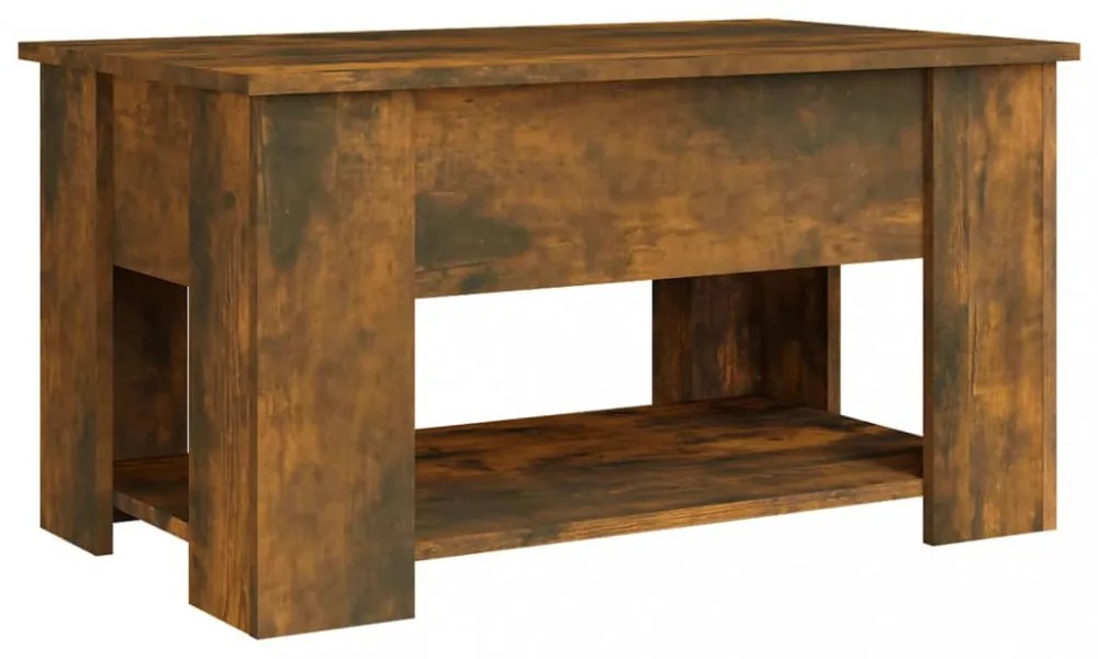 füstös tölgy színű szerelt fa dohányzóasztal 79 x 49 x 41 cm