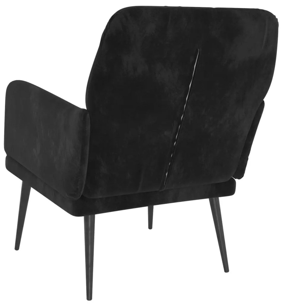 Fekete bársonyfotel 62x79x79 cm