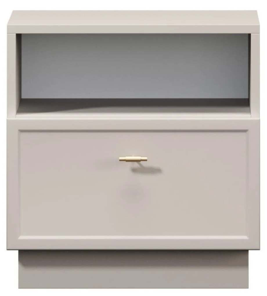 Lorini éjjeliszekrény 45 cm - kasmír / arany T-bar fogantyú